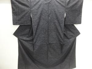 未使用品　襷に花模様織出し本場泥大島紬着物アンサンブル